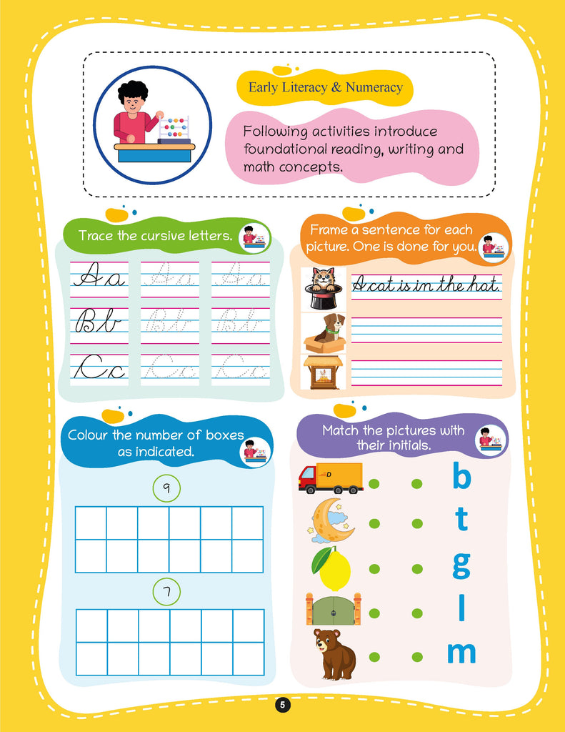 Lil Legends Brain & Math Quest Activity Book for Kids (Age 5+) | 250+ Fun Activities: Tracing, Patterns, Colors, Shapes & Logical Thinking Skills (Set of 2) - Oswaal Books