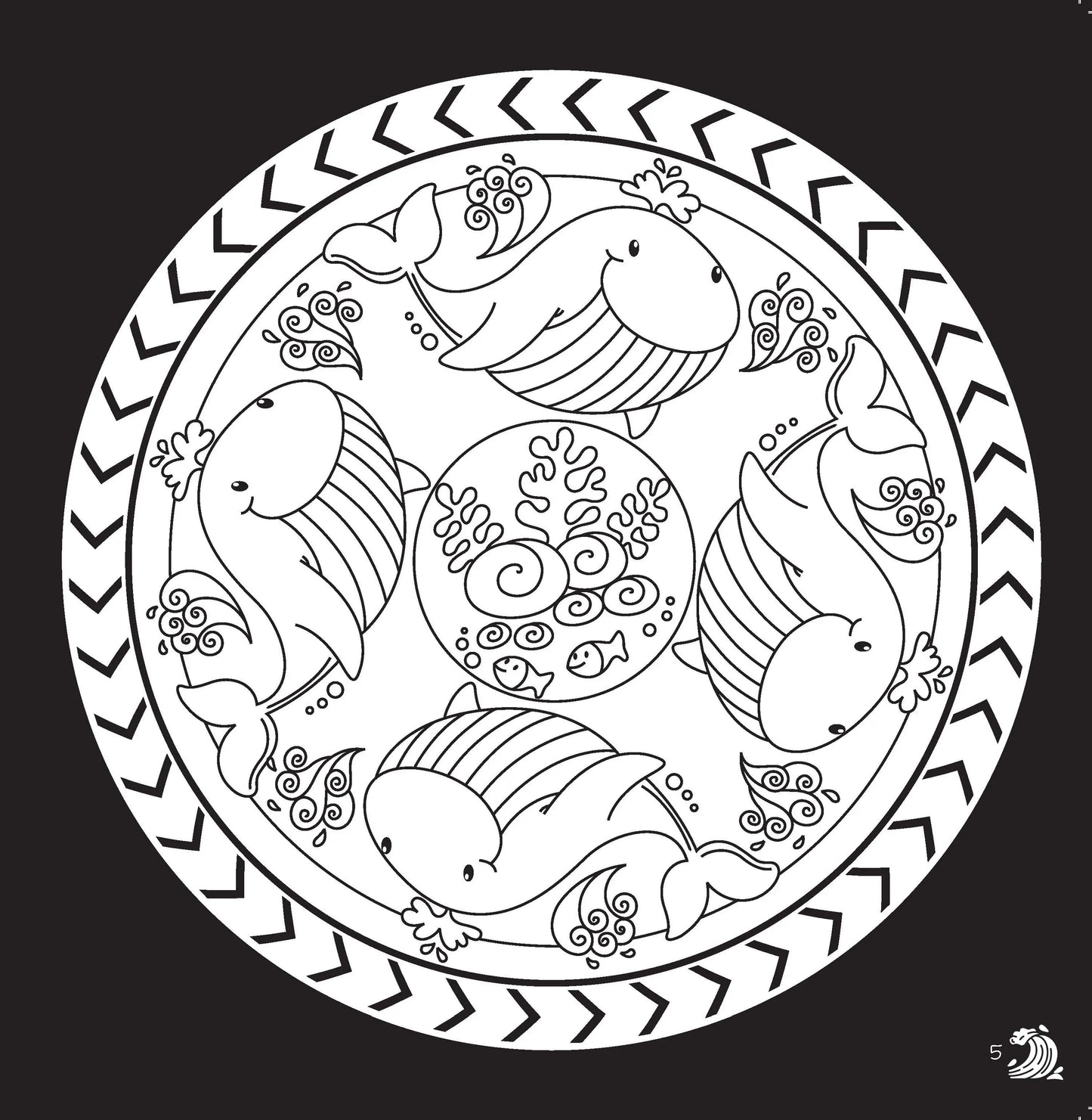 Lil Legends Let's Colour Our Oceans Colouring Book for Kids | Builds Colour Recognition, Focus and Creativity | Travel-Friendly Hardboard Support | For UKG/ Primary | Age 4+