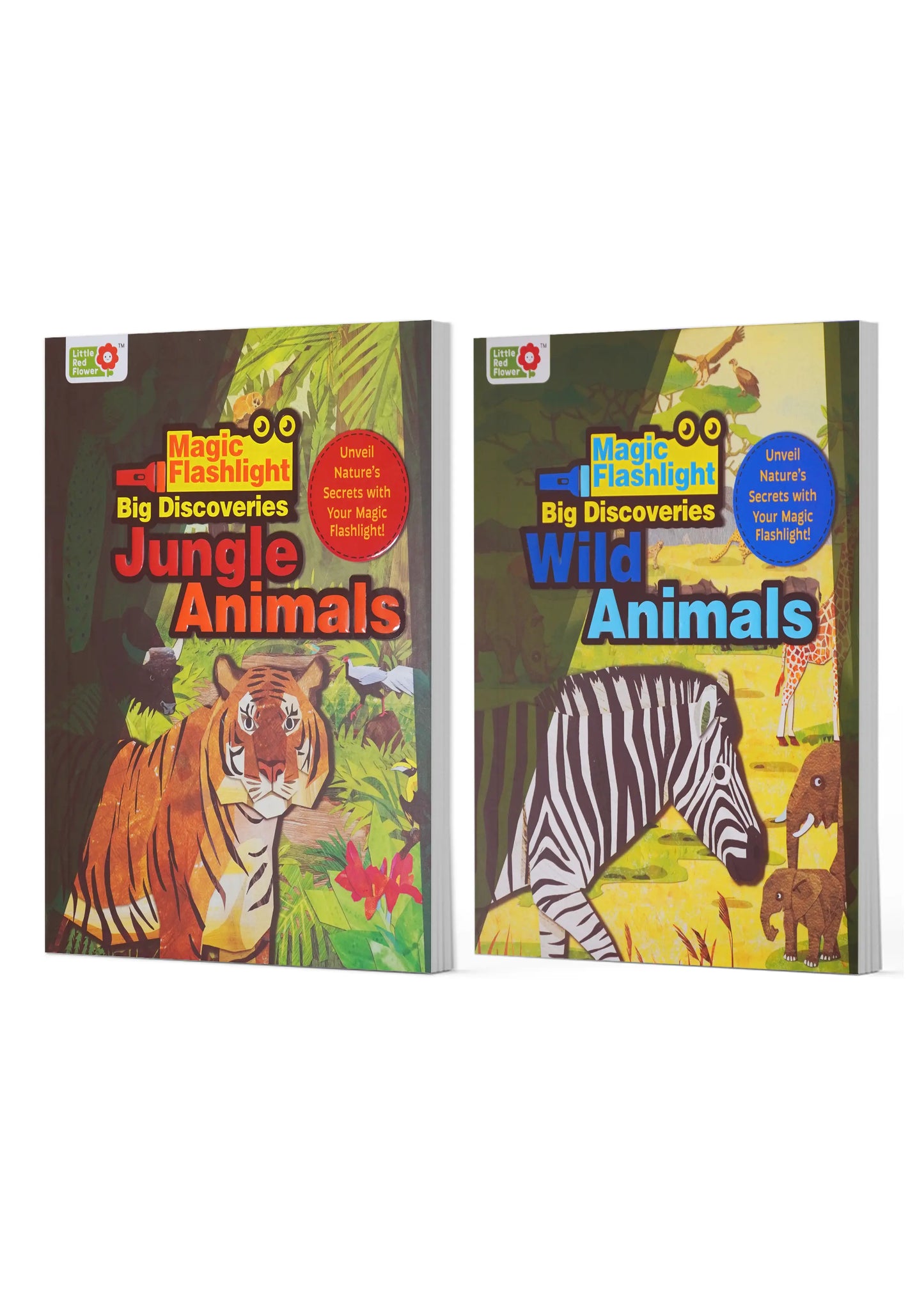 Oswaal Lil Legends Magic Flashlight Wildlife Explorer Pack - Jungle and Wild Animals for Kids | Interactive Hidden Picture Books with Reveal Card and Interesting Facts | For Age 3+