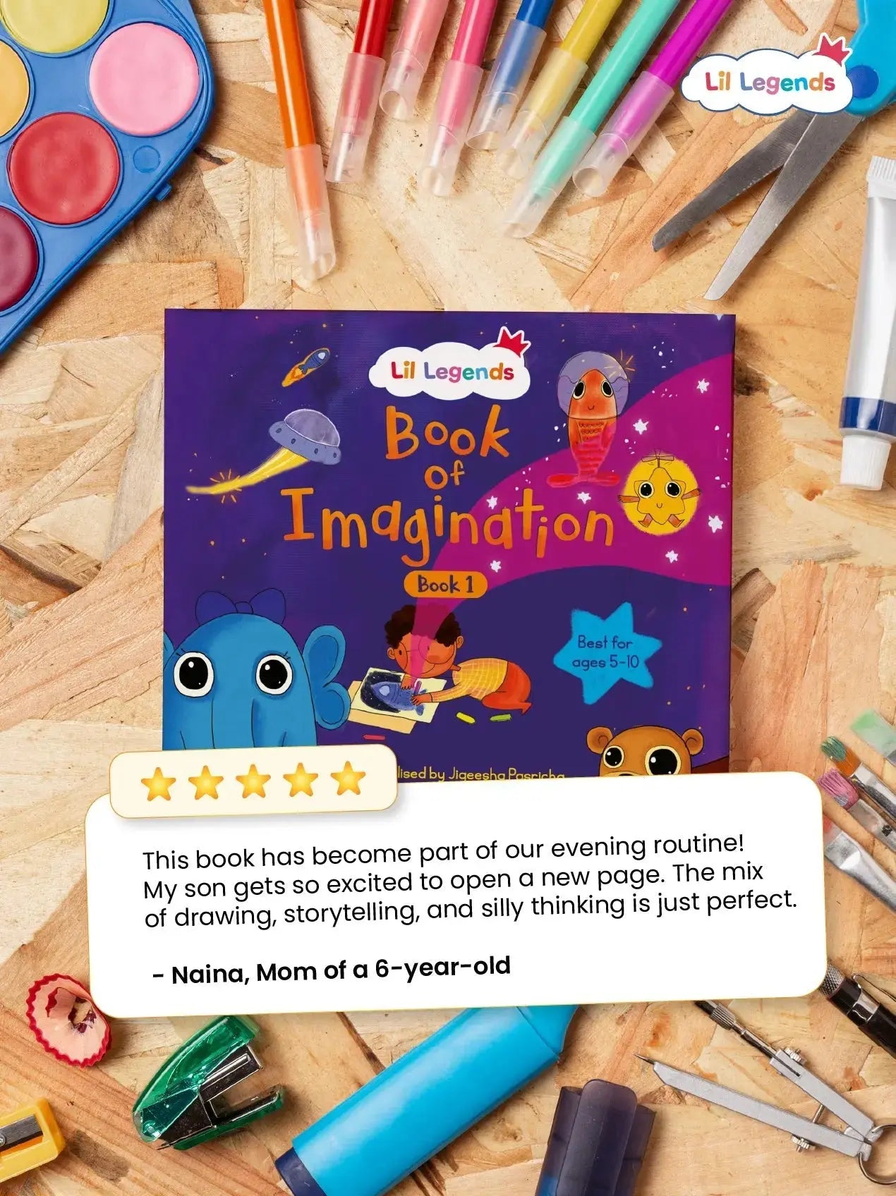 Lil Legends Book of Imagination Part 1 for Kids | Drawing, Thinking & Writing Prompts | Creative Expression & Focus | Screen-Free Activity Book | Age 5–10 Years