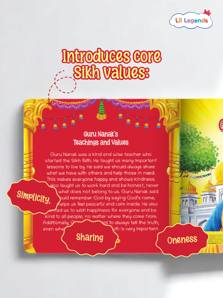 Inspiring Tale of Guru Nanak – Illustrated Story Book for Kids | Short Moral Biography for Early Readers | Ages 3+ | Board Book with Values & Teachings