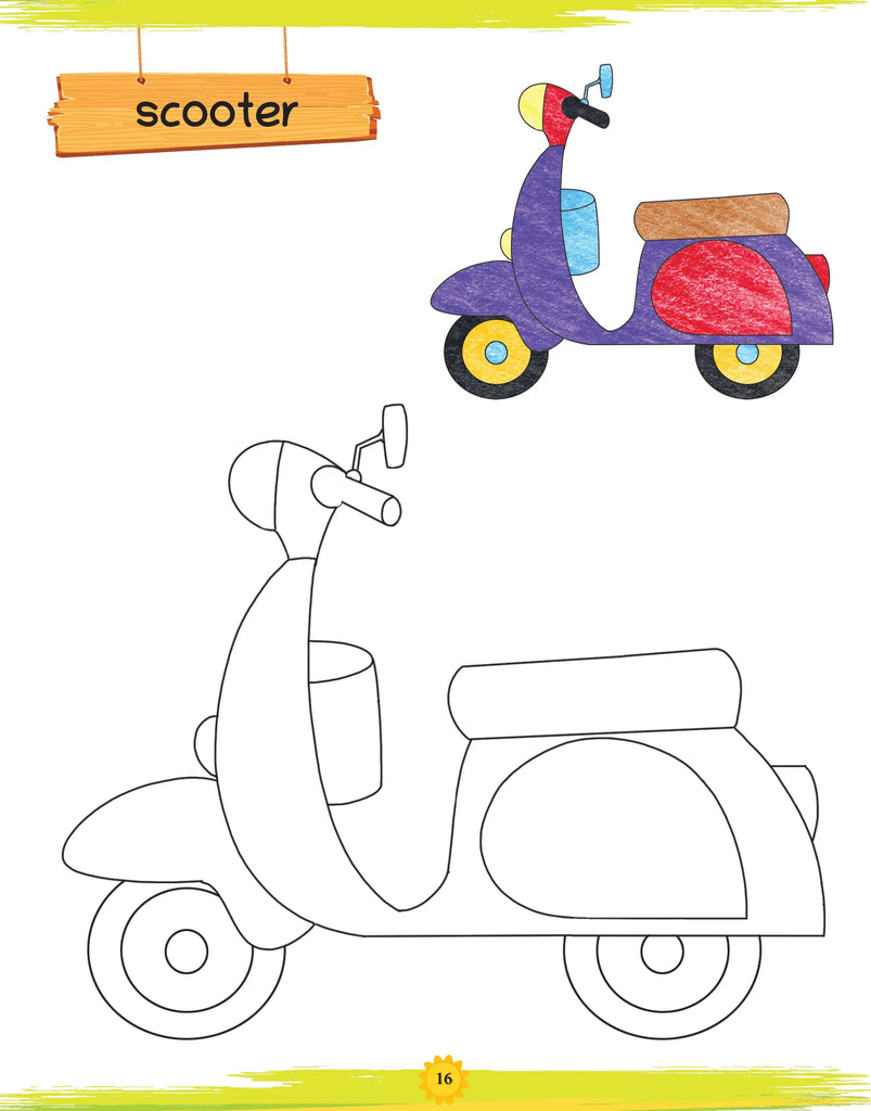 Lil Legends Book of Copy Colouring For Kids,To Learn About Vegetables, Transport, Shapes, Numbers, Fruits, Flowers, Clothes, Birds, Animals, Alphabets (Set of 10 Books), Age 3+