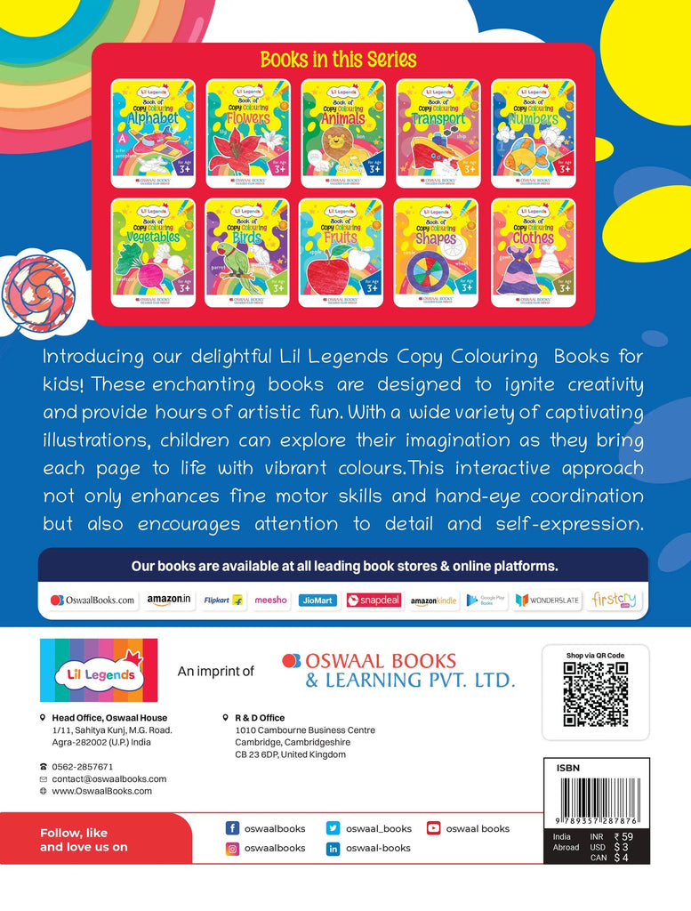 Lil Legends Book of Copy Colouring for kids,To Learn About Numbers 1-10, Age 3 +