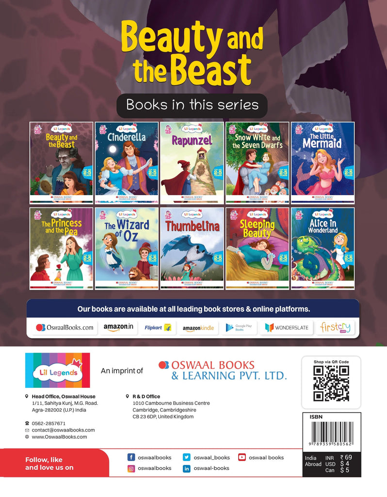 Lil Legends Fairy Tales- Beauty & the Beast For Kids, Age 2-5 Years | Illustrated Stories | Bed Time Books Oswaal Books and Learning Private Limited