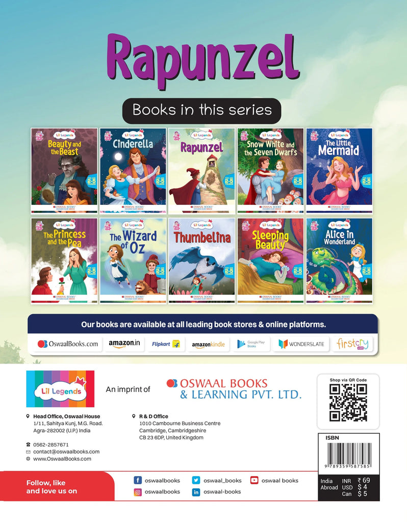 Lil Legends Fairy Tales-Rapunzel For Kids, Age 2-5 Years | Illustrated Stories | Bed Time Books Oswaal Books and Learning Private Limited