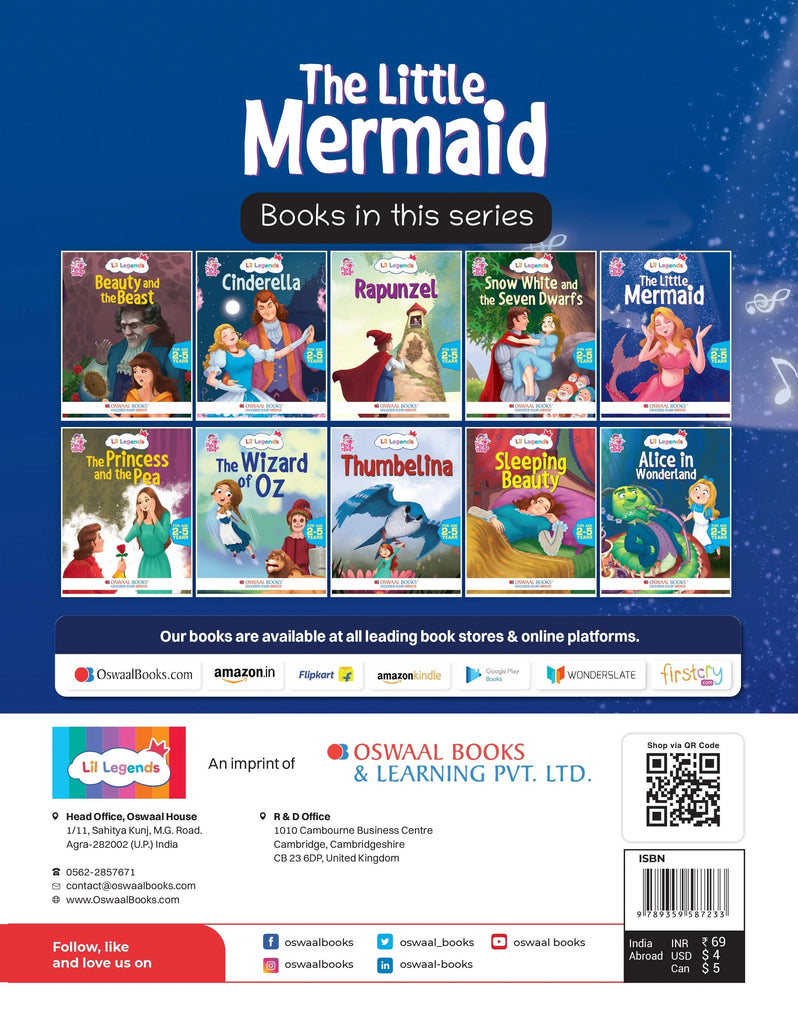 Lil Legends Fairy Tales-The Little Mermaid For Kids, Age 2-5 Years | Illustrated Stories | Bed Time Books Oswaal Books and Learning Private Limited