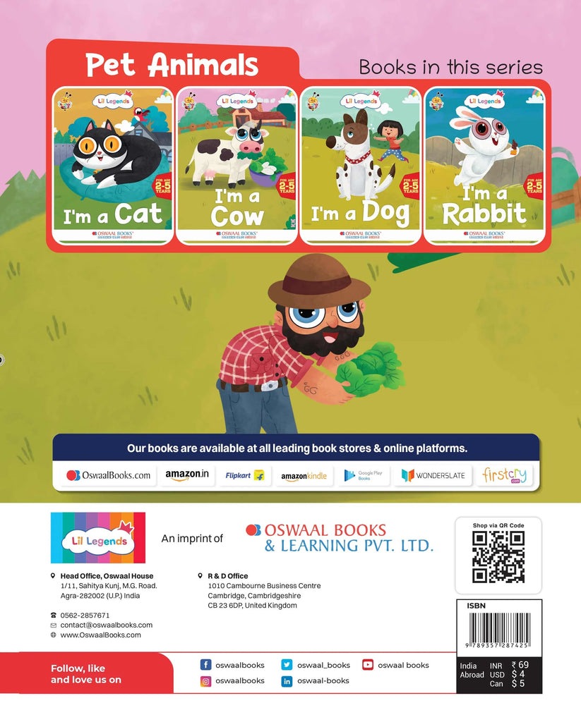 Lil Legends Fascinating Animal Book , COW- A Pet Animal, Exciting Illustrated Book for kids, Age 2+ Oswaal Books and Learning Private Limited