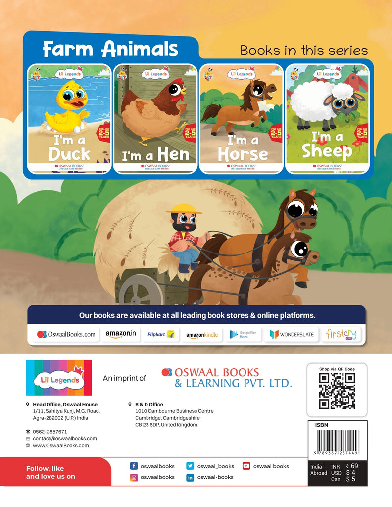 Lil Legends Fascinating Animal Book , HORSE- A Farm Animal, Exciting Illustrated Book for kids, Age 2+ Oswaal Books and Learning Private Limited