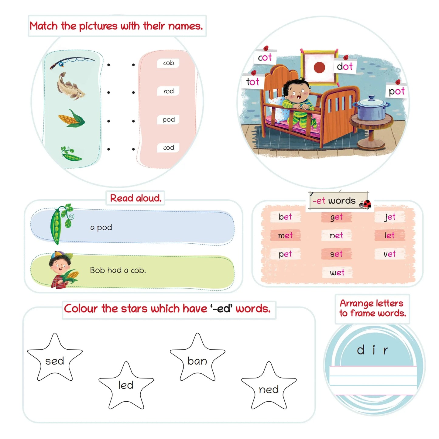 Lil Legends Three Letter words | Phonic Reading Book | English Reading Book For Kids | Age 3-5 Years Oswaal Books and Learning Private Limited