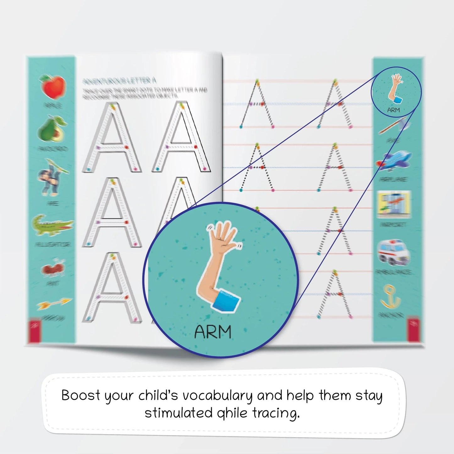 Lil Legends Uppercase Tracing & Vocabulary Writing Practice Book for Kids, Level-1 | Age- 3 to 5 Years| Oswaal Books and Learning Private Limited