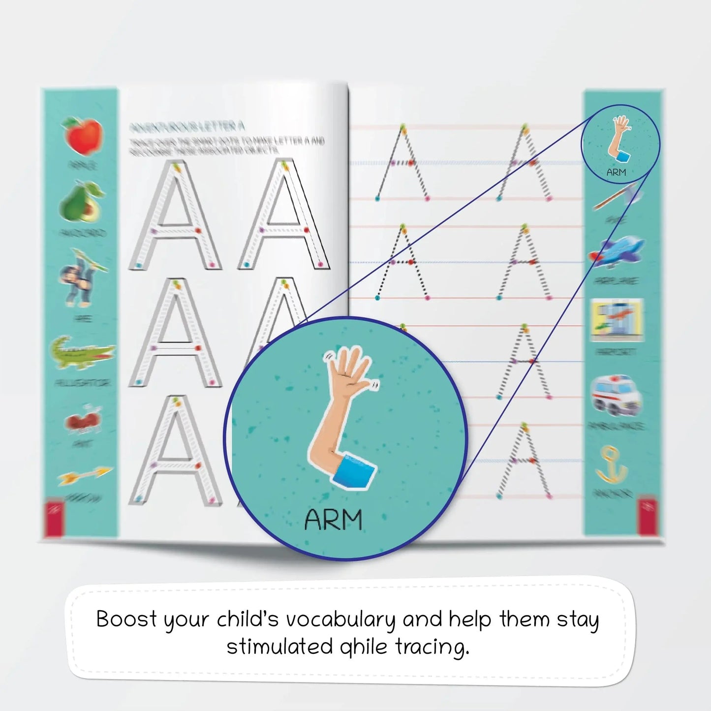 Lil Legends Uppercase Tracing & Vocabulary Writing Practice Book for Kids, Level-1 | Age- 3 to 5 Years| Oswaal Books and Learning Private Limited