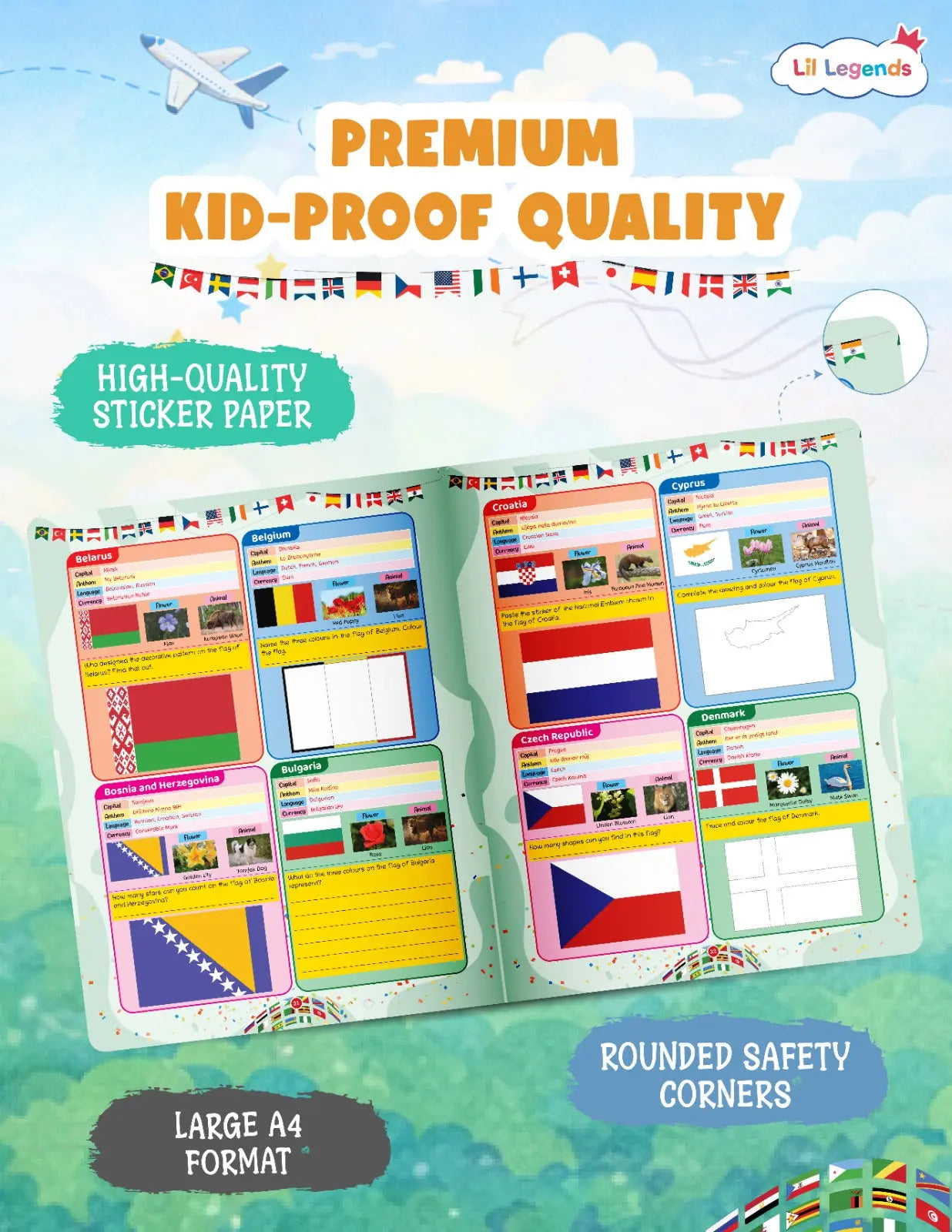 Lil Legends My First Book of Flags for Kids | Illustrated World Flags Picture Book | Builds Knowledge of Countries, Cultures & Visual Learning | Ages 4+ Years