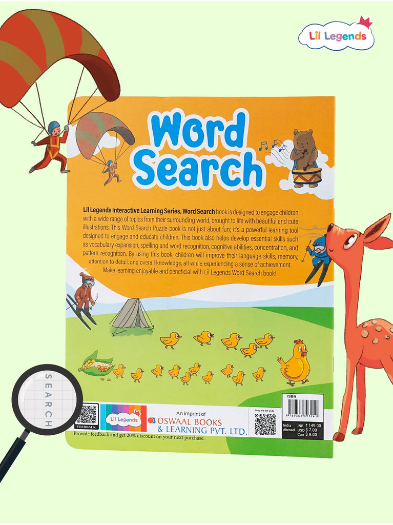 Word Search Activity Book for Kids – Build Vocabulary, Focus & Problem-Solving Skills | Fun Brain Teasers for Ages 4+ | Screen-Free Learning Tool