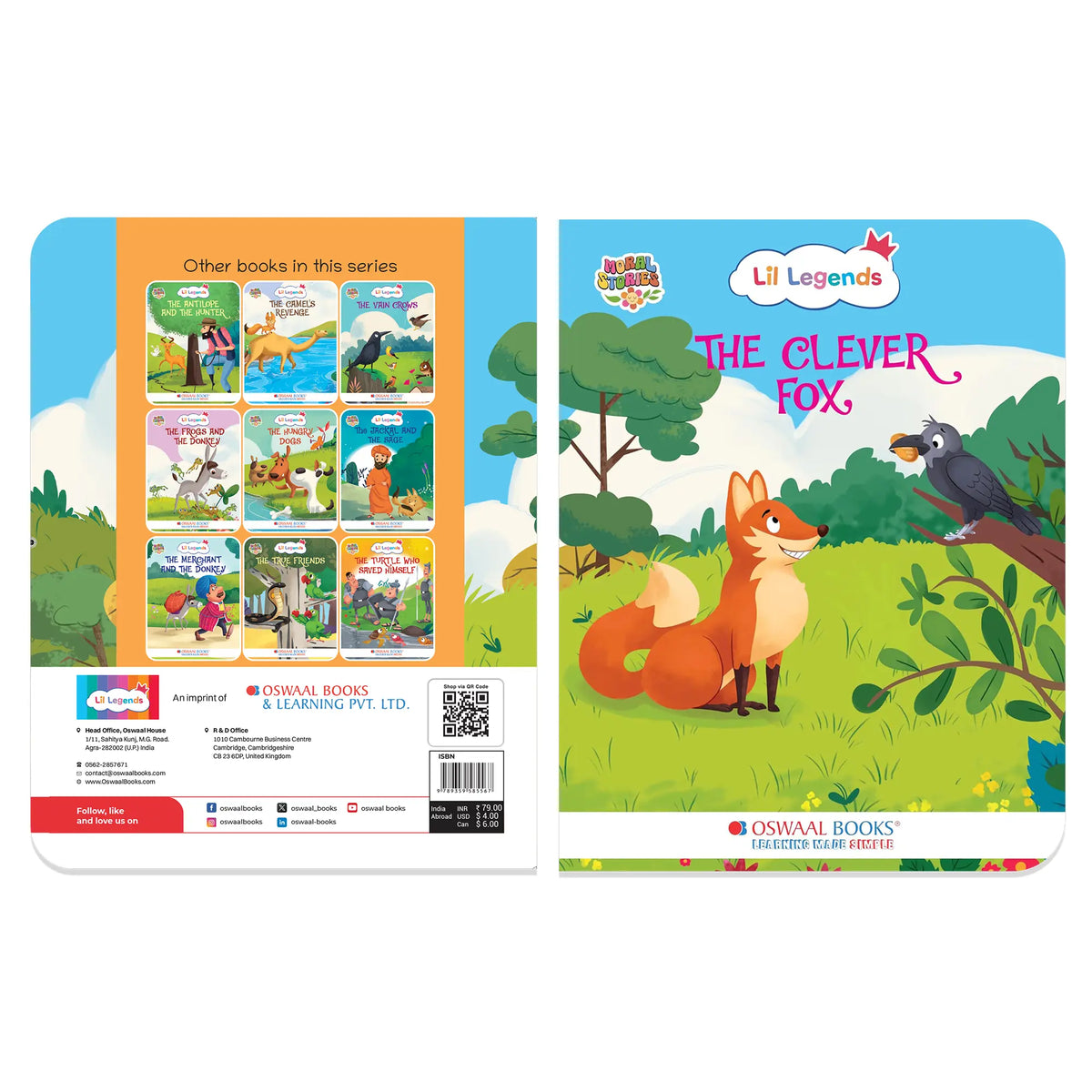Oswaal Lil Legends Moral Story Books for Kids Age 2+ Years - The Clever Fox | Short English Bedtime Stories with Colourful Illustrations | Picture Book for Early Readers