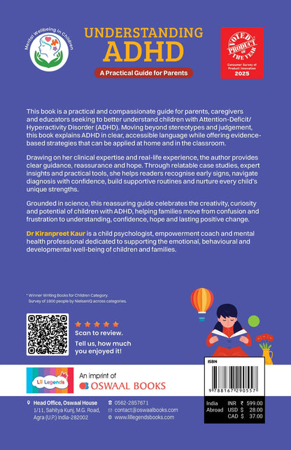 Oswaal Lil Legends Understanding ADHD: A Practical Guide for Parents | Expert Strategies to Support Focus, Learning & Emotional Well-Being | Practical Advice & Real-Life Insights 