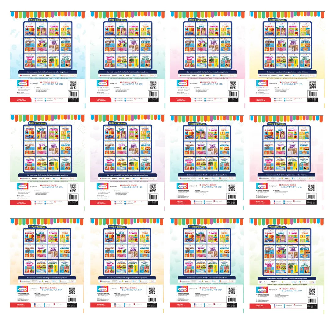 Lil Legends Set of 12 Picture Books - Early Learning Collection for Kids Age 1+ Years | Alphabet, Numbers, Birds, Flowers, Foods, Fruits, Vegetables, Wild Animals, Good Habits & Many More 