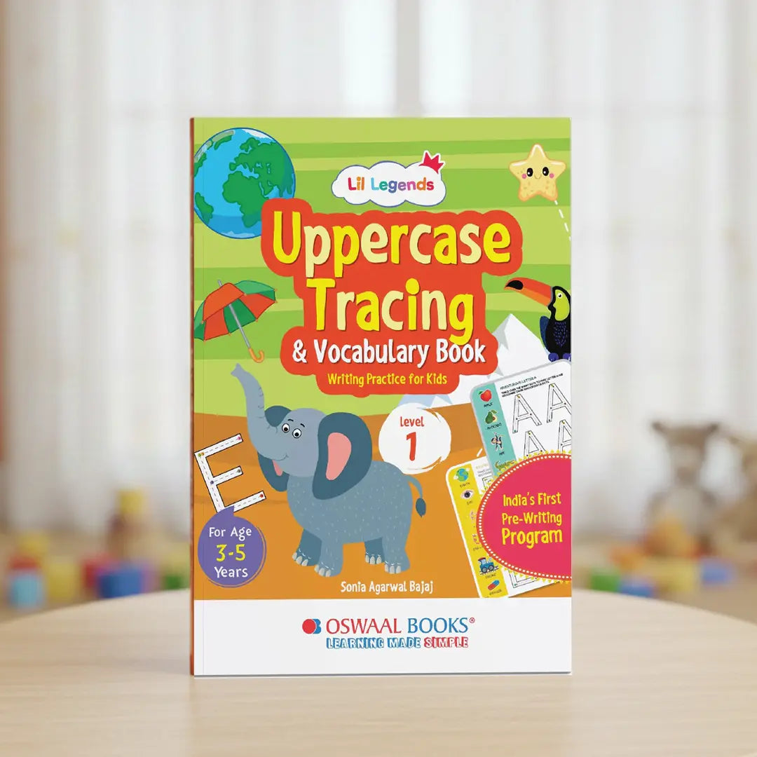 Uppercase Tracing & Vocabulary L-1 - Alphabet Handwriting Practice | Level 1 | Ages 3-5 Yrs | 