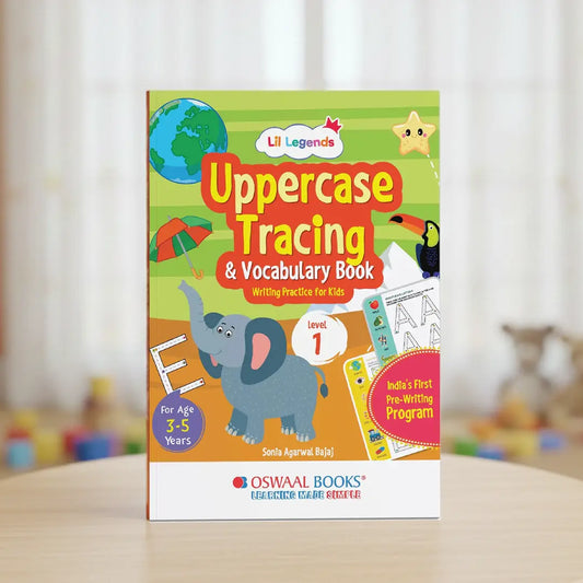 Uppercase Tracing & Vocabulary L-1 - Alphabet Handwriting Practice | Level 1 | Ages 3-5 Yrs | 