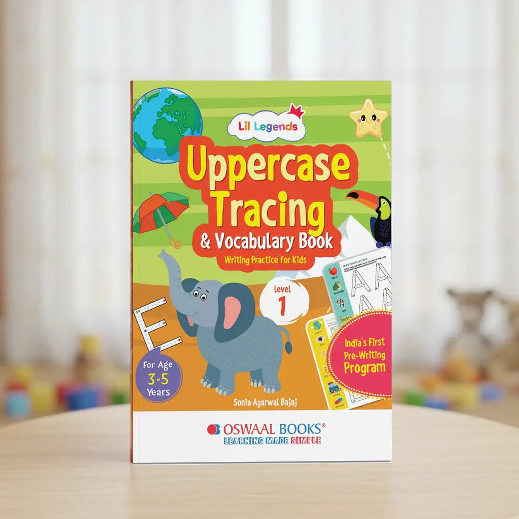 Uppercase Tracing & Vocabulary L-1 - Alphabet Handwriting Practice | Level 1 | Ages 3-5 Yrs | 