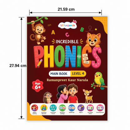 Incredible Phonics for Masters Bundle – 4 Books | Level 3 & 4 Phonics Main Books + Sight Words | Reading, Phonics & Word-Building Skills | Learning Books for Ages 5–6+ 