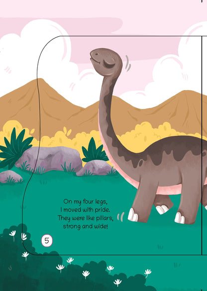 Lil Legends Dino Shaped Board Book for Kids | I am a Diplodocus | Illustrated Dinosaur Story Book | Early Learning Picture Book | Age 2-5 Years | Board Book | Durable Edition