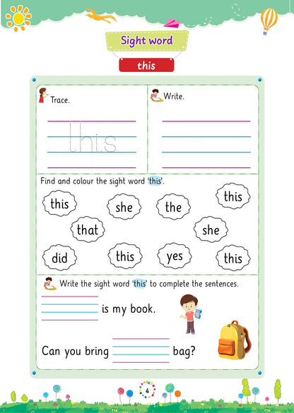 Lil Legends Incredible Phonics Sight Words Book Level 3 for Kids Age 5-7 Years | Tricky & High Frequency Words | Workbook for Class 1 & 2 | Reading Comprehension & Fluency