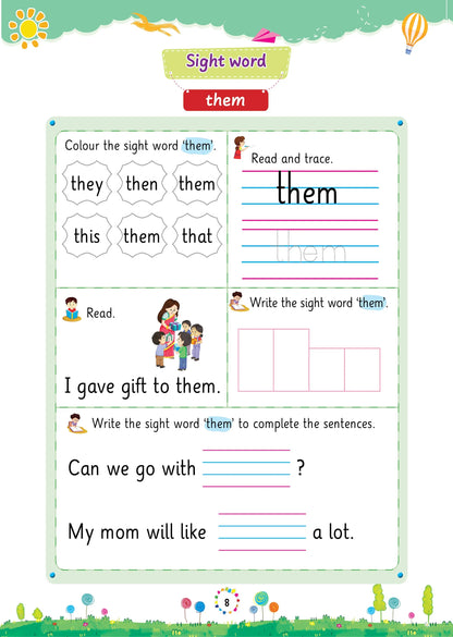 Lil Legends Incredible Phonics Sight Words Book Level 3 for Kids Age 5-7 Years | Tricky & High Frequency Words | Workbook for Class 1 & 2 | Reading Comprehension & Fluency
