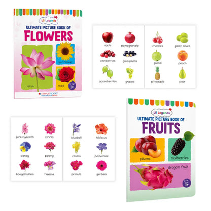 Lil Legends Set of 12 Picture Books - Early Learning Collection for Kids Age 1+ Years | Alphabet, Numbers, Birds, Flowers, Foods, Fruits, Vegetables, Wild Animals, Good Habits & Many More 