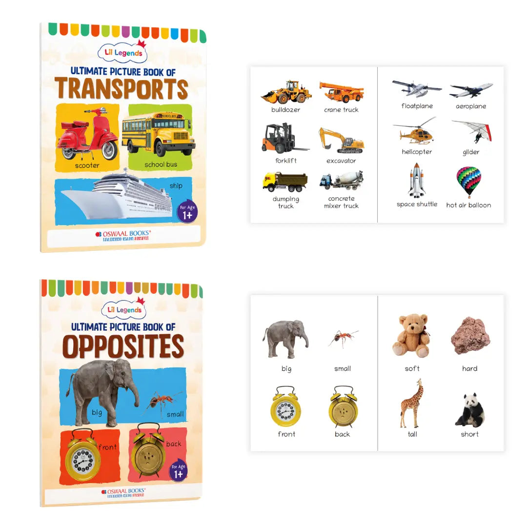 Lil Legends Set of 12 Picture Books - Early Learning Collection for Kids Age 1+ Years | Alphabet, Numbers, Birds, Flowers, Foods, Fruits, Vegetables, Wild Animals, Good Habits & Many More 