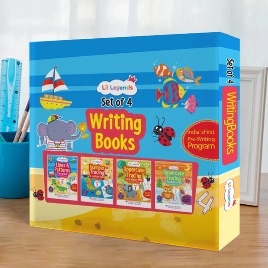 Writing Practice Gift Set - Lines, Patterns, Numbers & Alphabets | Boxset of 4 Books | Ages 2–5 Yrs |