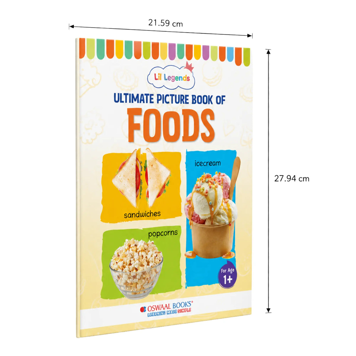 Lil Legends Picture Book for Kids Age 1+ Years - Learn About Foods | Early Learning Illustrated Book with Colourful Pictures | First Words Book for Toddlers & Preschoolers 