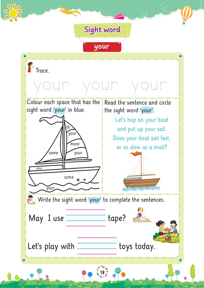 Lil Legends Incredible Phonics Sight Words Book Level 3 for Kids Age 5-7 Years | Tricky & High Frequency Words | Workbook for Class 1 & 2 | Reading Comprehension & Fluency