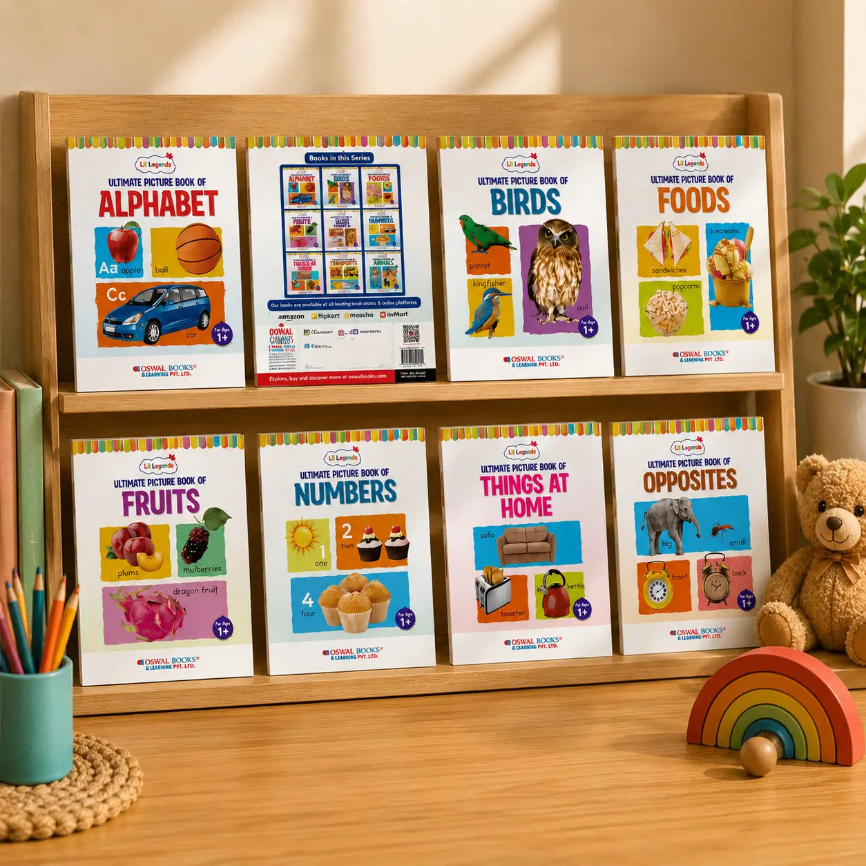 Lil Legends Set of 12 Picture Books - Early Learning Collection for Kids Age 1+ Years | Alphabet, Numbers, Birds, Flowers, Foods, Fruits, Vegetables, Wild Animals, Good Habits & Many More 