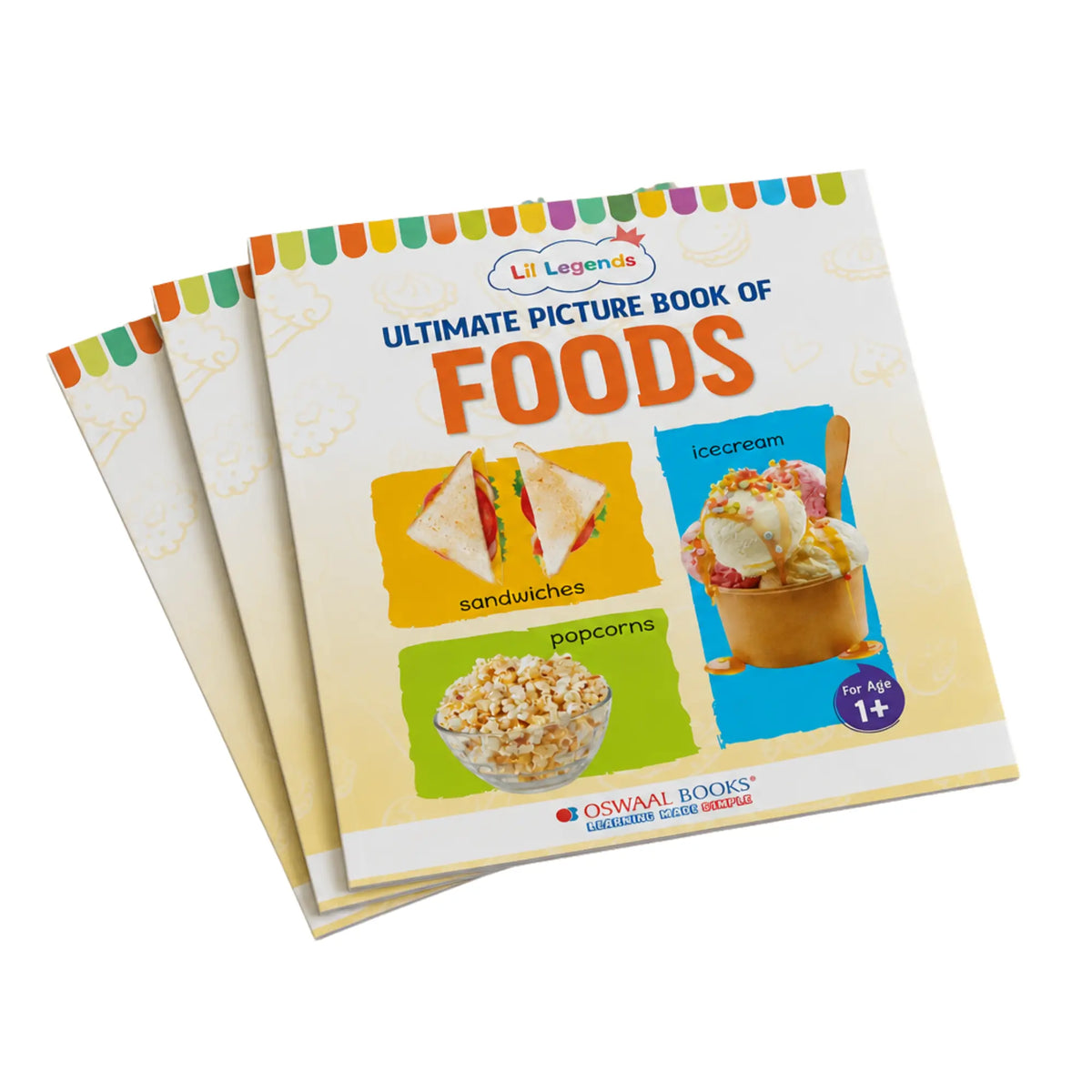 Lil Legends Picture Book for Kids Age 1+ Years - Learn About Foods | Early Learning Illustrated Book with Colourful Pictures | First Words Book for Toddlers & Preschoolers 