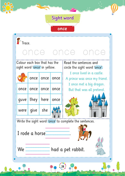 Lil Legends Incredible Phonics Sight Words Book Level 3 for Kids Age 5-7 Years | Tricky & High Frequency Words | Workbook for Class 1 & 2 | Reading Comprehension & Fluency