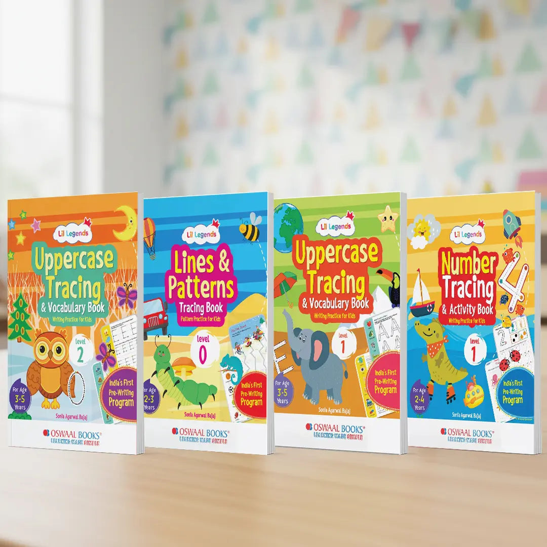 Writing Practice Boxset - Tracing Skills L-0, L-1, L-2 Progression | Pack of 4 Books | Ages 2-5 Yrs | 