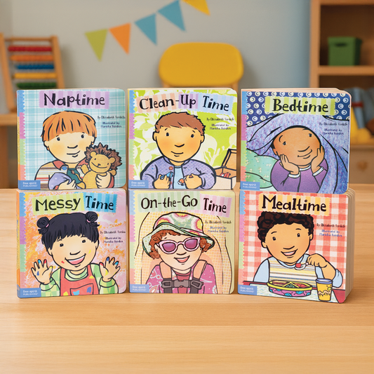 Toddler Daily Routine Board Book Set (6 Titles) – Sleep, Meals, Clean-Up & Everyday Habits