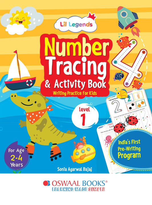Oswaal Lil Legends Number Tracing & Activity Book for Kids | Level 1 | Writing Practice with Guided Tracing | Number Recognition & Pencil Control | Age 2–4 Years