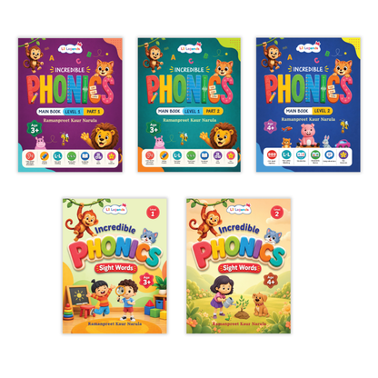 Incredible Phonics for Starters Bundle – 5 Books | Level 1 & 2 Phonics Main Books + Sight Words | Early Reading, Letter Sounds & Word Skills | Learning Books for Ages 3–4+ 