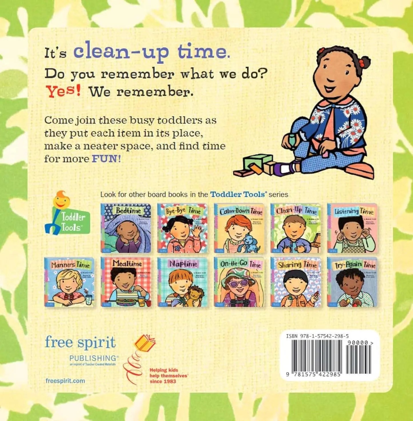 Clean-Up Time (Toddler Tools Series) — Gentle Board Book for Toddlers (Ages 1–3 yrs) | Build Tidy-Up Routines & Independence | by Free Spirit Publishing 