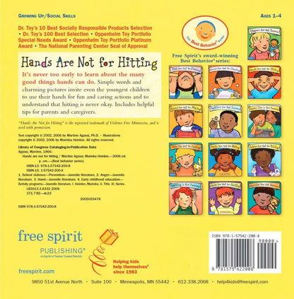 Hands Are Not for Hitting (Best Behaviour Series) — Gentle Board Book for Toddlers (Ages 1-4 yrs) | Builds Kindness & Safe Behaviour | by Free Spirit Publishing