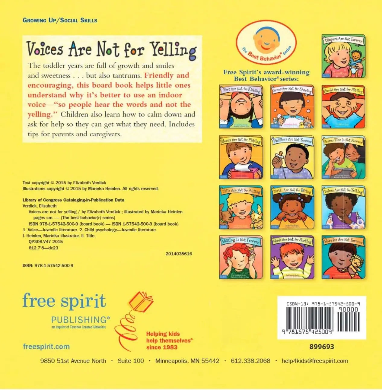 Voices Are Not for Yelling (Best Behaviour Series) — Kindness & Communication Board Book for Toddlers (Ages 1–4 yrs) | Teach Kids to Use Gentle Voices | by Free Spirit Publishing 