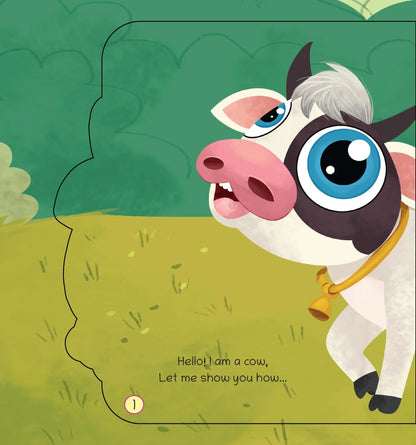 Lil Legends Shaped Board Book - Pet Animals: Cow | Cow-Shaped Picture Book for Kids Age 2+ Years | Early Learning Book with Colourful Illustrations for Toddlers & Preschoolers