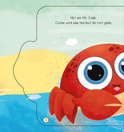 Lil Legends Shaped Board Book - Sea Animals: Crab | Crab-Shaped Picture Book for Kids Age 2+ Years | Early Learning Book with Colourful Illustrations for Toddlers & Preschoolers