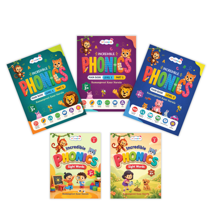 Incredible Phonics for Starters Bundle – 5 Books | Level 1 & 2 Phonics Main Books + Sight Words | Early Reading, Letter Sounds & Word Skills | Learning Books for Ages 3–4+ 
