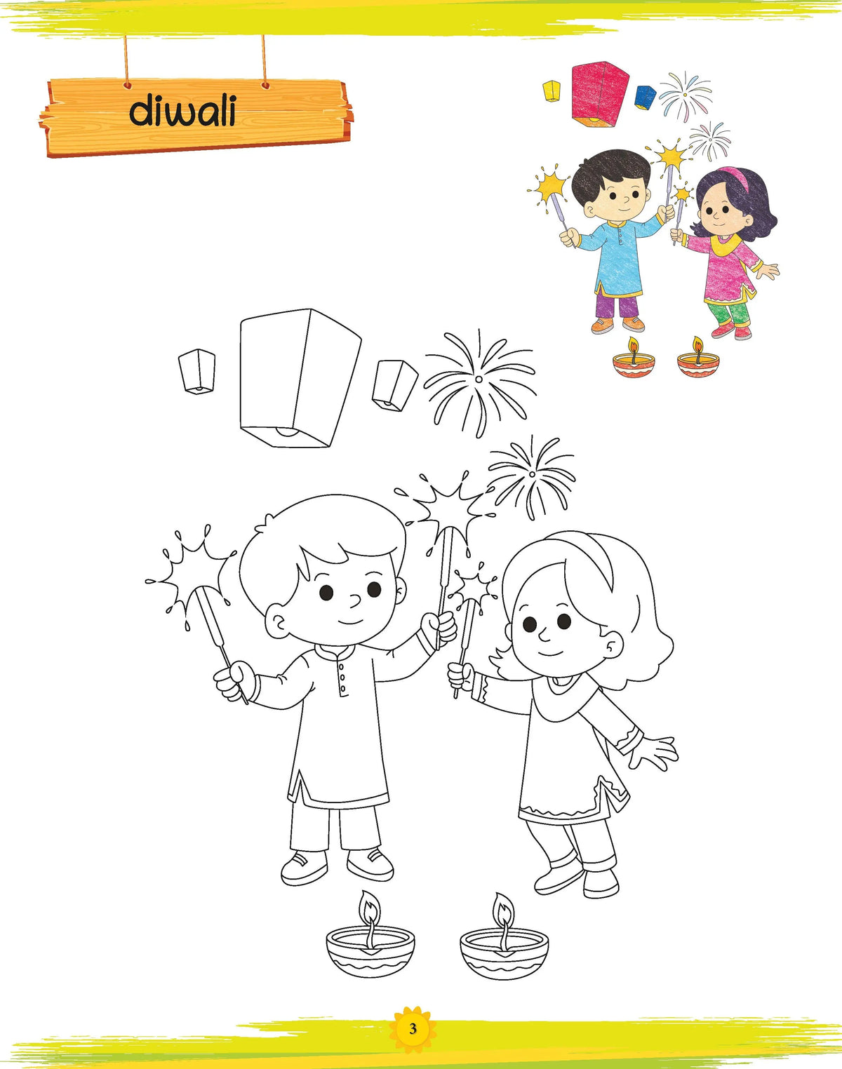 Lil Legends Book of Copy Colouring for Kids | Festivals Theme | Fun Colouring Activity Book | Creativity, Colour Recognition & Fine Motor Skills | Age 3+ Years 