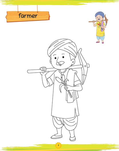 Lil Legends Book of Copy Colouring for Kids | Farmlife Theme | Fun Colouring Activity Book | Creativity, Colour Recognition & Fine Motor Skills | Age 3+ Years 