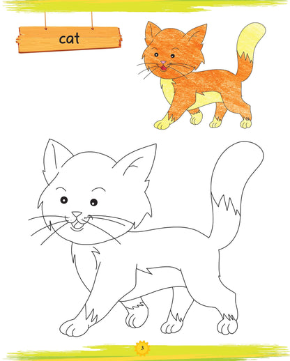 Lil Legends Book of Copy Colouring for kids,To Learn About Animals, Age 3 + 