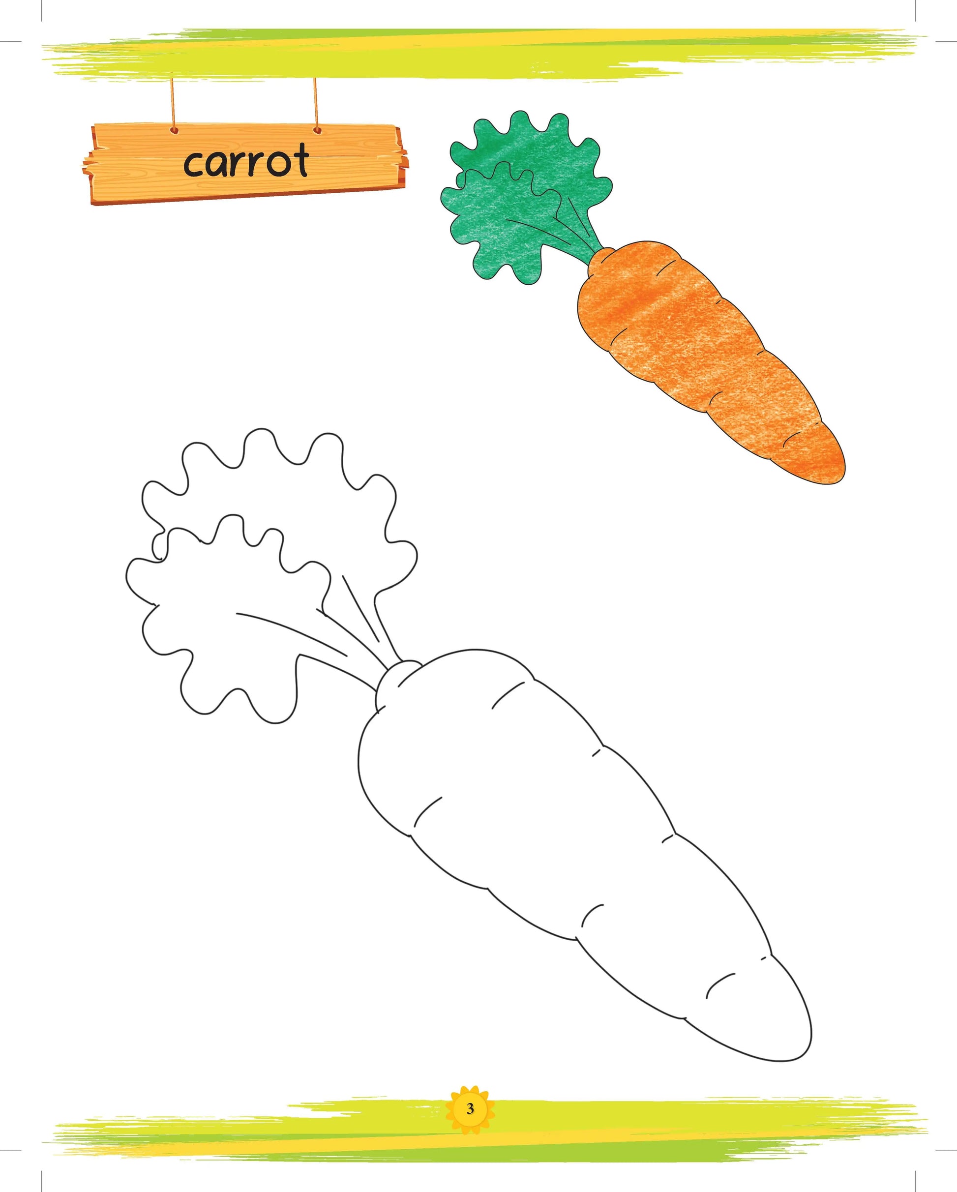 Lil Legends Book of Copy Colouring for kids,To Learn About Vegetables, Age 3 + 