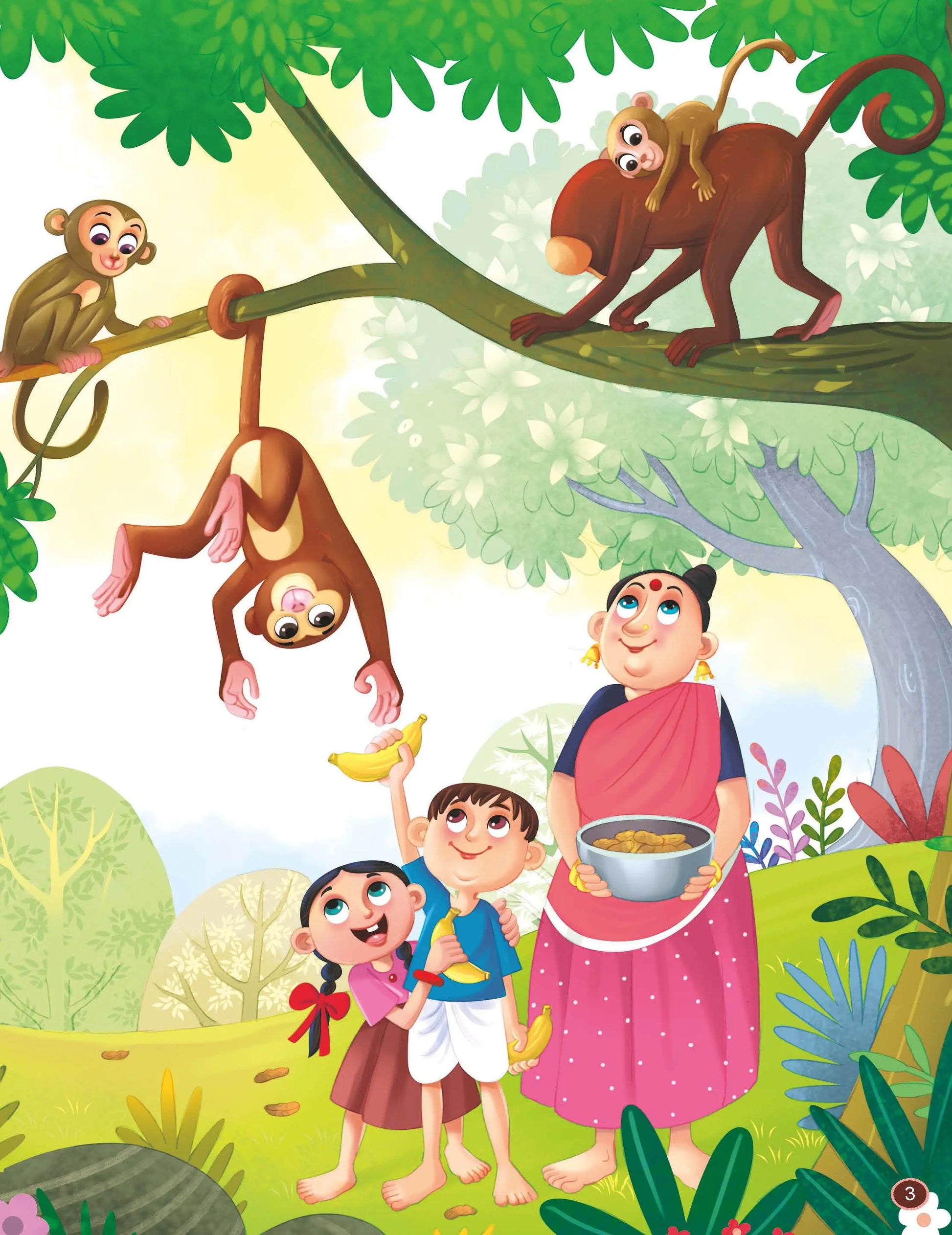 Oswaal Lil Legends Panchatantra Stories for Kids Age 2+ Years - The Monkey and the Wedge | Short Illustrated English Bedtime Stories with Colourful Pictures | Picture Book for Early Readers 